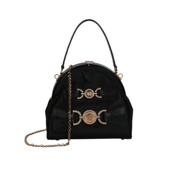 9Versace Crystal Medusa 95 Satin Handbag